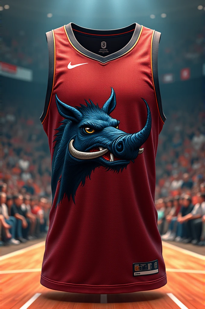 A basketball jersey with a peccary logo