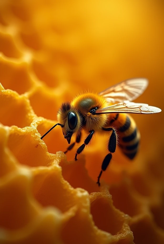 Building honey in her hive,
With every tiny beat.