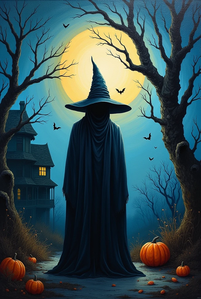 pittura a olio con pennellate visibili, una notte di hallowen