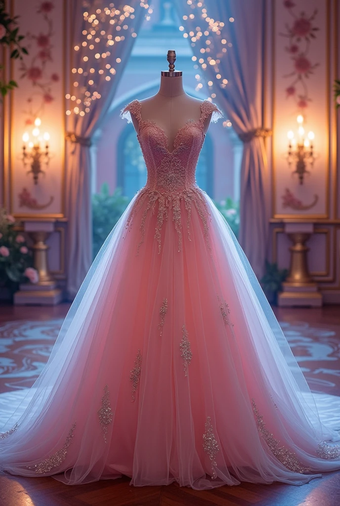 Create a sweet 15 party theme, a dress, from some disney series, fantasy