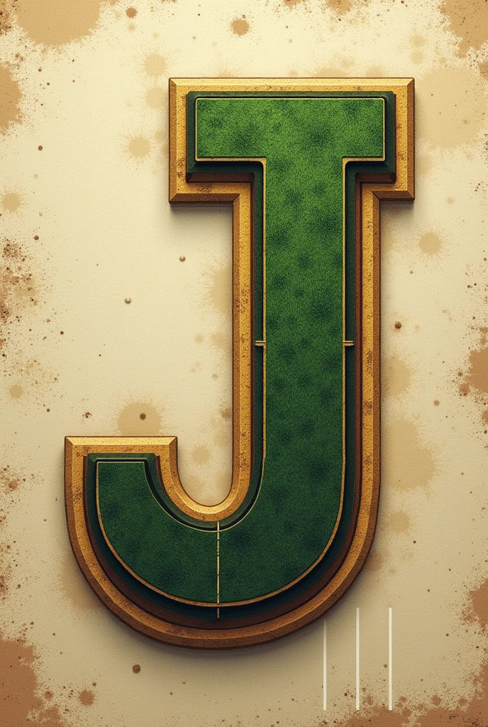 vector Logo from letter J using cricket field texture