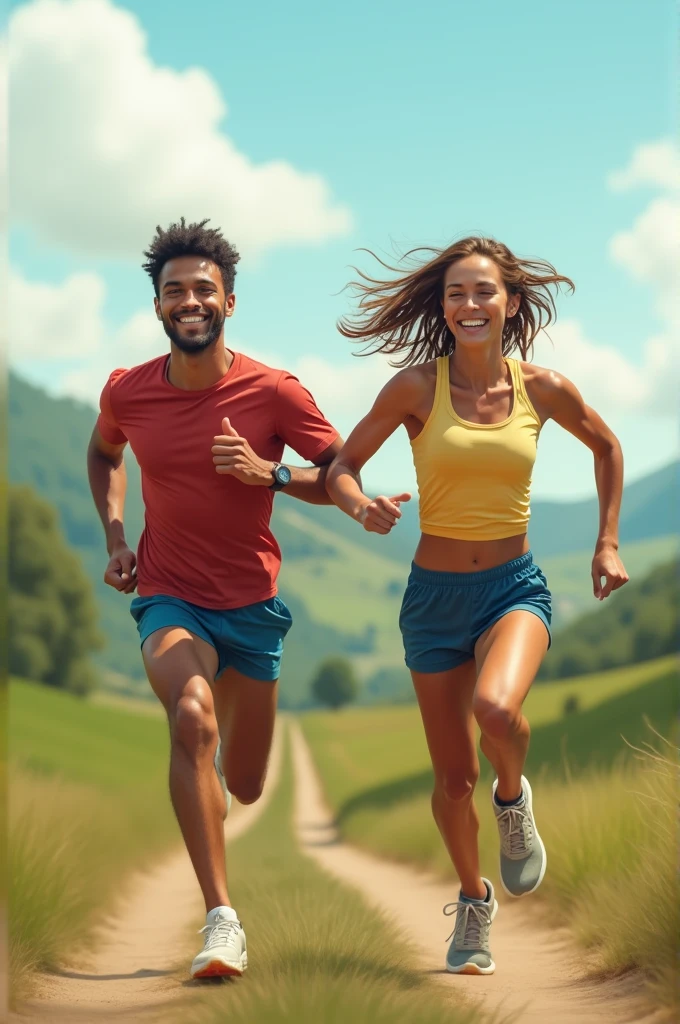Examples of photos focusing on the struggle are two loving couples running together, each trusting the other
