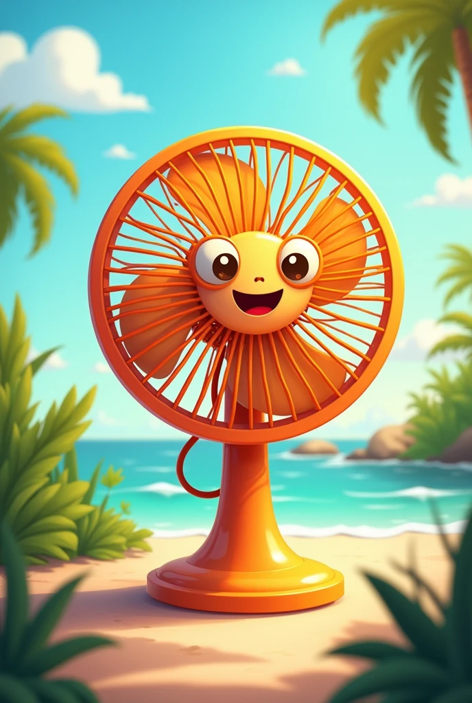 A cartoonist AI image of a fan which is use in summer season 