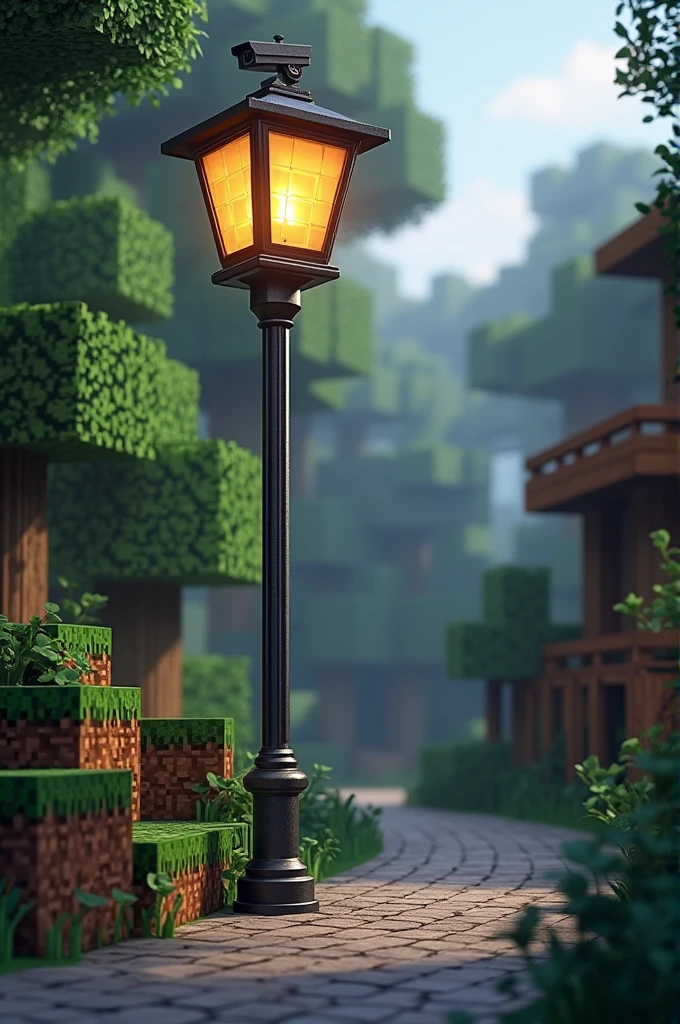 Minecraft street light with cctv