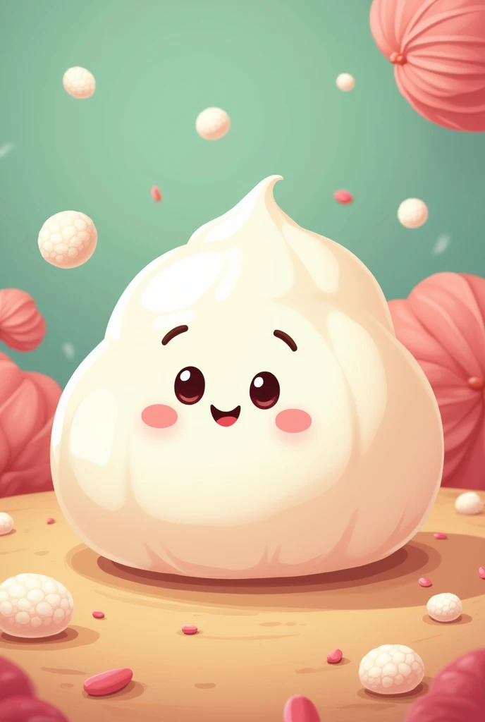 A cartoonist AI image of a rasgulla
