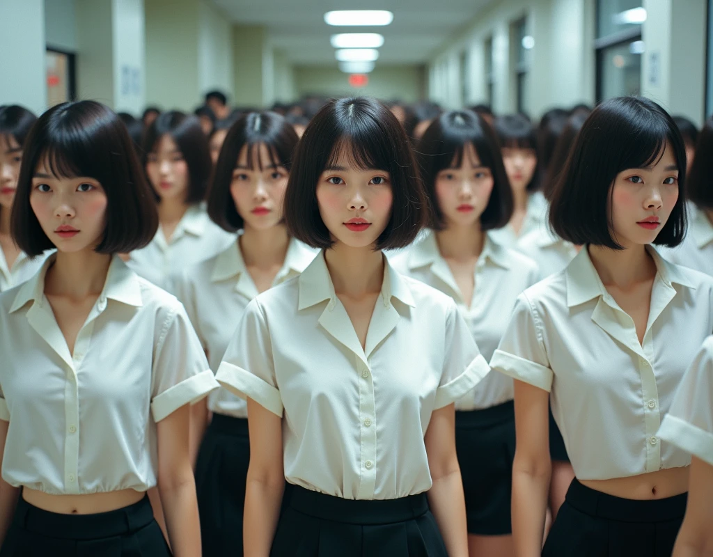 (((((Japanese Clone-girls=Myself))))), (((Super Best masterpiece Clone-girls Raw Photography Art))), (((16K, Highest quality, Ultra-high resolution, RAW Photos))), (((It's so unrealistic., With unparalleled depiction, With an unfathomable sight, An unprecedented and shocking worldview, Clone-girls: In a world of mass reproduction, Ultra-realistic))), (((Japanese Girls, ueto-aya, 26yo, Small face, Thick black hair, Short Hair, Dark Eyes, Mature face, Cute Smile, Smiling face, A gentle gaze, (((Very happy laughter)))))), (((Very beautiful detailed girls, Accurate body structure, Accurate body movements, Very detailed body, (((Super big breasts, Large bulge of ample breasts)))))), (((Summer office casual wear, White short-sleeved shirt, I can see the cleavage, Emphasise the fullness of your breasts, Dark blue mini skirt))), ((((((((Very detailed, Myself cloning, Depiction of splitting oneself, 1Myself girl→1,000,000,000,000,000,000,000,000,000,000Myself cloning girls)))))))), (((((((Myself clone-girlsから, Myself keeps multiplying, (Very detailed and intricate, To the exact, Flawless, (((In the same female body,With the same face, With the same hairstyle, In the same clothes, At the same height, 同じSuper big breastsである))), In a detailed depiction), 1,000,000,000,000,000,000,000,000,000,000 people))))))), (((((Myself girls only))))), (((((1,000,000,000,000,000,000,000,000,000,000Myself girls))))), (((Very detailed, Extremely crowded, Body-to-body contact with no gaps))), (Bright and soft lighting), (((((Clear and accurate perspective depiction, super wide view, Ultra-wide field of view, Focus on the average value of the image))))), (((((Very detailed depiction, Multiple or more Myselves, Physical contact, Pleasant conversation, Holding hands, Hug, walk))))), Multiple groups of Myself crowds merge with each other from the left and right, Myself clone-girls' clone proliferation continues々And so it continues, filling the horizon