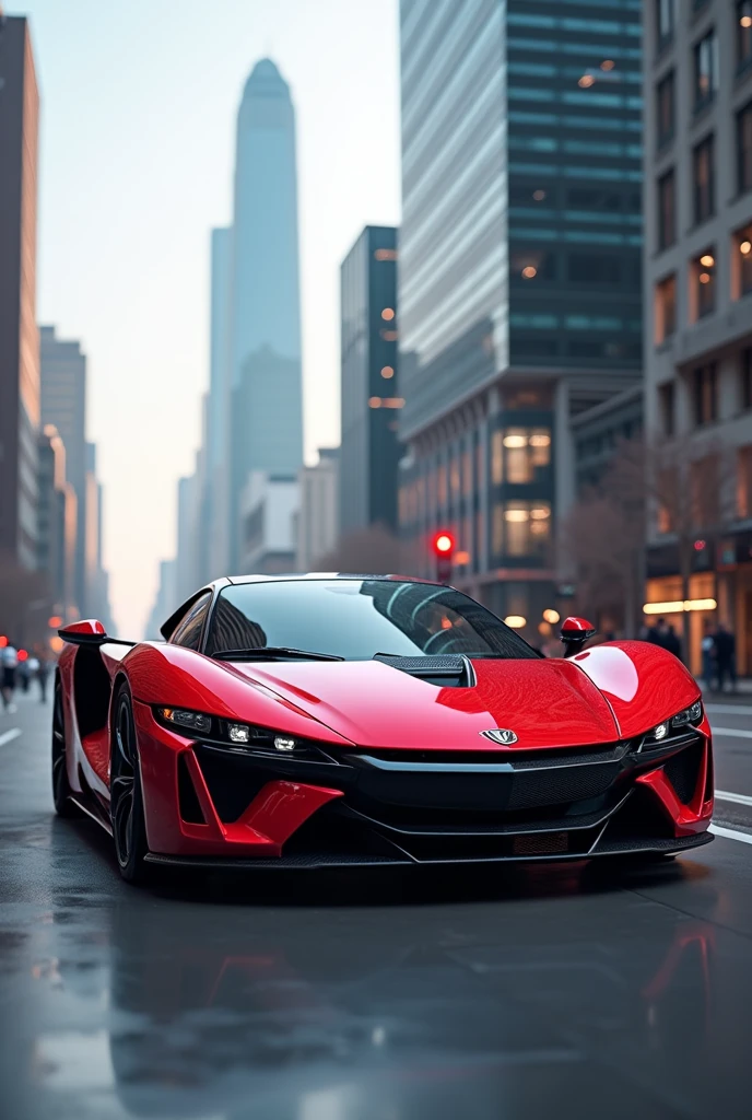 Car with red colour 