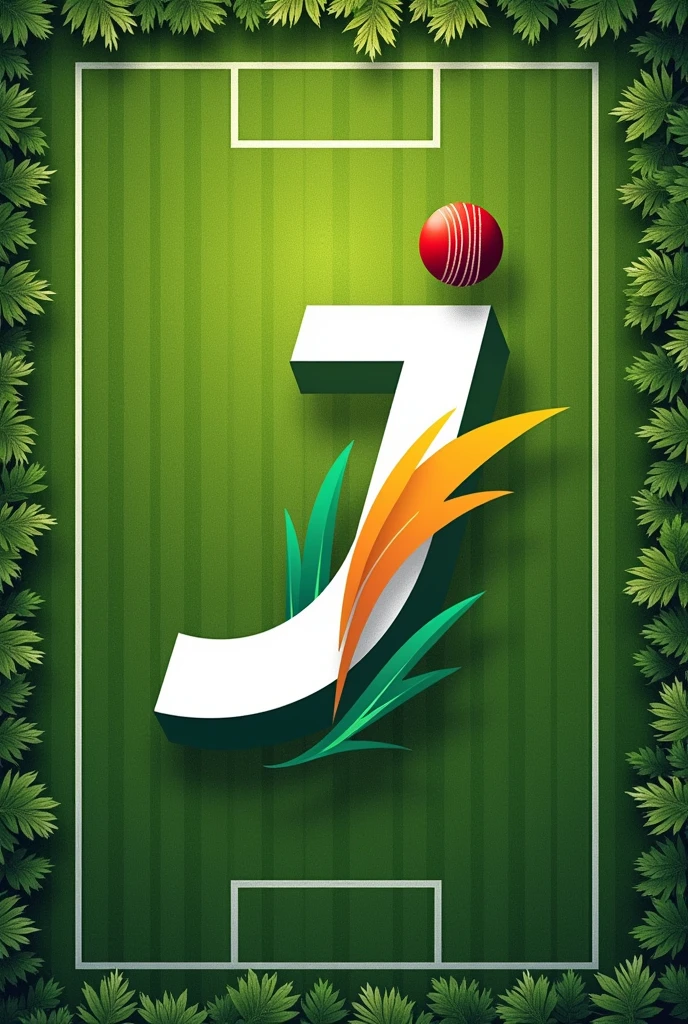 vector Logo from letter J using cricket field
