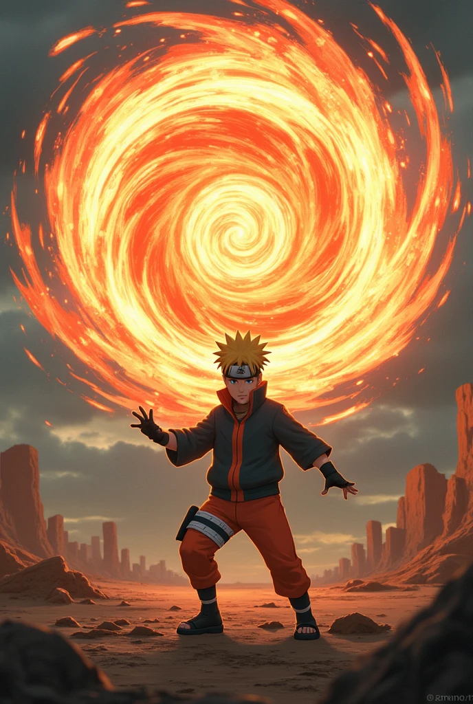 Naruto when he used rasigan
