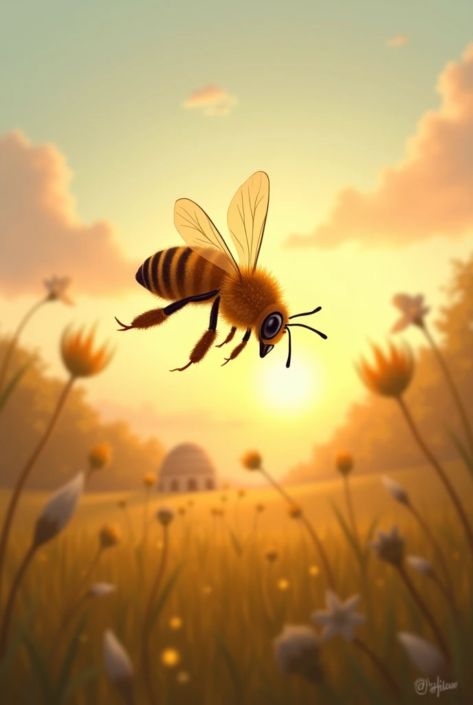 And when the day has ended,
She flies back to her hive,