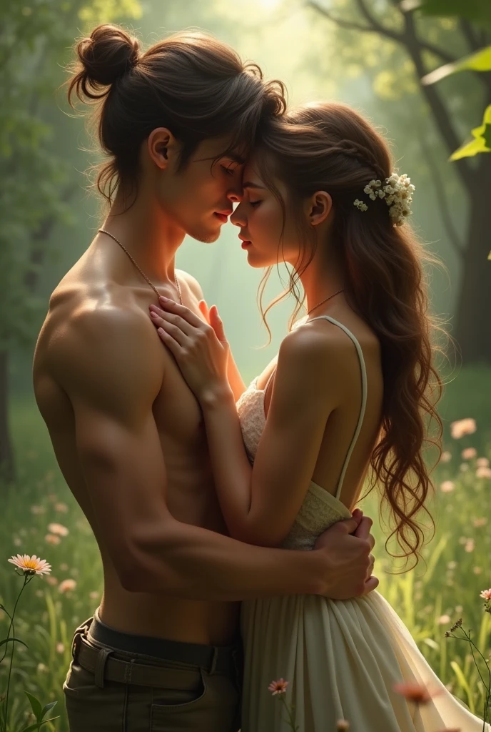 girl with no dress with romentic boyfriend 

