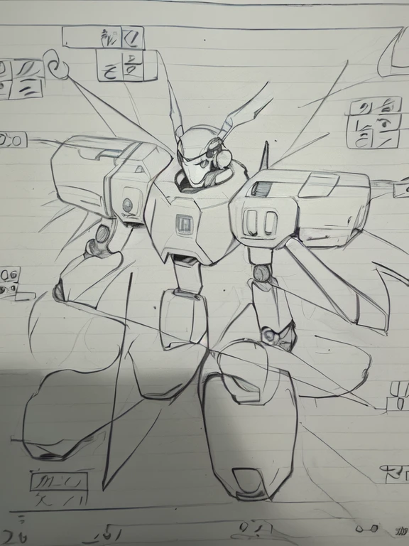 Highest quality,A robot with a sleek body,A picture of a robot with lots of numbers on it, A mix of anime robots and organic matter, japanese Mecha, # Mecha,Mecha animal, Mecha robot details, Mecha inspired, cool Mecha style, pterodactyl Mecha, Masterpiece Concept Art, vitruvian Mecha、Colorful body