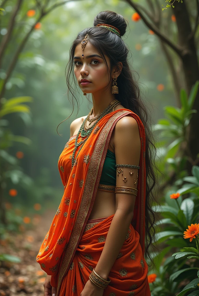 Cute goddess durga in saree