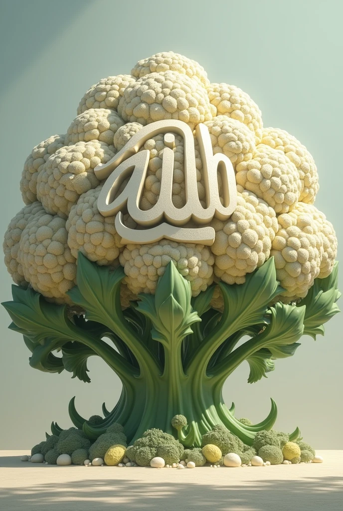 There is a very big cauliflower. Allah is written on it.