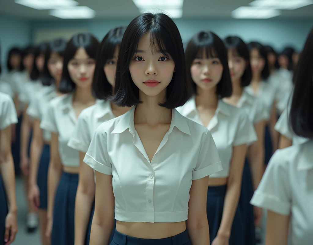 (((((Japanese Clone-girls=Myself))))), (((Super Best masterpiece Clone-girls Raw Photography Art))), (((16K, Highest quality, Ultra-high resolution, RAW Photos))), (((It's so unrealistic., With unparalleled depiction, With an unfathomable sight, An unprecedented and shocking worldview, Clone-girls: In a world of mass reproduction, Ultra-realistic))), (((Japanese Girls, ueto-aya, 26yo, Small face, Thick black hair, Short Hair, Dark Eyes, Mature face, Cute Smile, Smiling face, A gentle gaze, (((Very happy laughter)))))), (((Very beautiful detailed girls, Accurate body structure, Accurate body movements, Very detailed body, (((Super big breasts, Large bulge of ample breasts)))))), (((Summer office casual wear, White short-sleeved shirt, I can see the cleavage, Emphasise the fullness of your breasts, Dark blue mini skirt))), ((((((((Very detailed, Myself cloning, Depiction of splitting oneself, 1Myself girl→1,000,000,000,000,000,000,000,000,000,000Myself cloning girls)))))))), (((((((Myself clone-girlsから, Myself keeps multiplying, (Very detailed and intricate, To the exact, Flawless, (((In the same female body,With the same face, With the same hairstyle, In the same clothes, At the same height, 同じSuper big breastsである))), In a detailed depiction), 1,000,000,000,000,000,000,000,000,000,000 people))))))), (((((Myself girls only))))), (((((1,000,000,000,000,000,000,000,000,000,000Myself girls))))), (((Very detailed, Extremely crowded, Body-to-body contact with no gaps))), (Bright and soft lighting), (((((Clear and accurate perspective depiction, super wide view, Ultra-wide field of view, Focus on the average value of the image))))), (((((Very detailed depiction, Multiple or more Myselves, Physical contact, Pleasant conversation, Holding hands, Hug, walk))))), If you join a crowd of more than 100 people, you will be stuck in a super crowded place and unable to move., Myself clone-girls' clone proliferation continues々And so it continues, filling the horizon