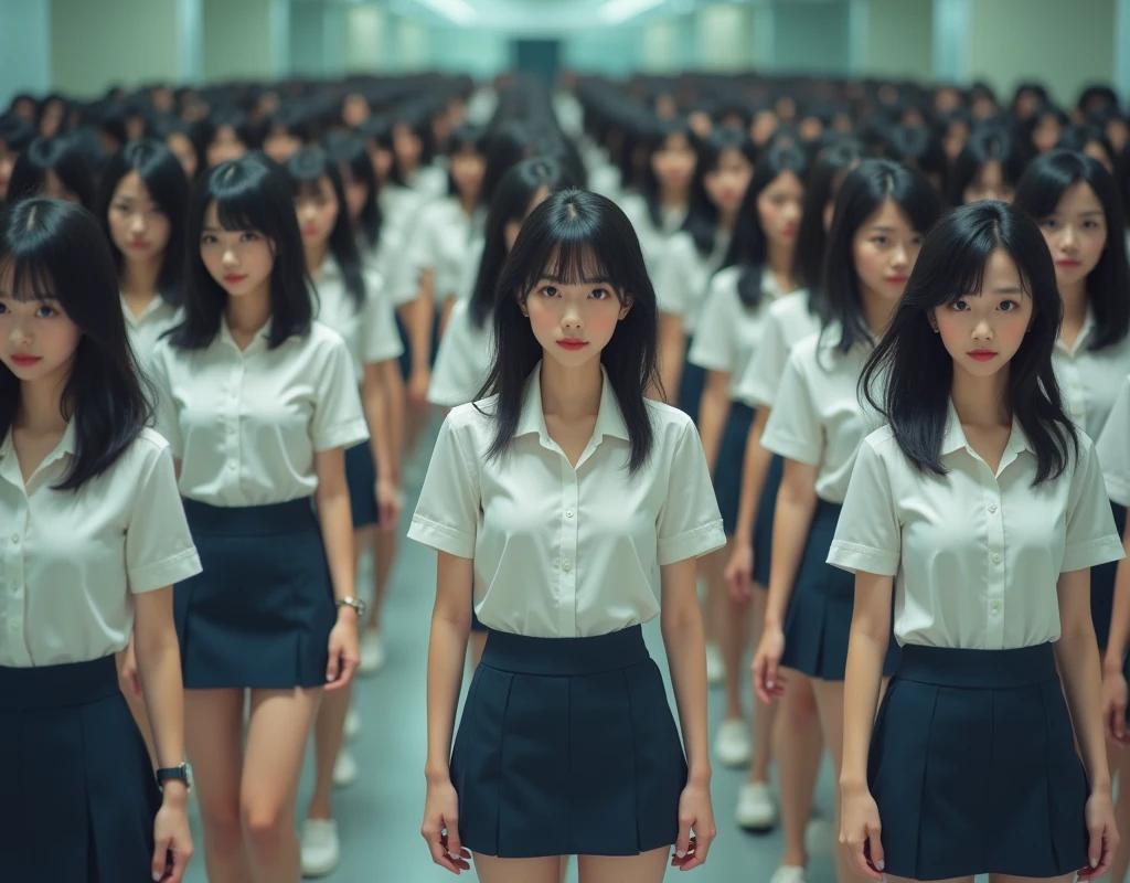 (((((Japanese Clone-girls=Myself))))), (((Super Best masterpiece Clone-girls Raw Photography Art))), (((16K, Highest quality, Ultra-high resolution, RAW Photos))), (((It&#39;s so unrealistic., With unparalleled depiction, With an unfathomable sight, An unprecedented and shocking worldview, Clone-girls: In a world of mass reproduction, Ultra-realistic))), (((Japanese Girls, ueto-aya, 26yo, Small face, Thick black hair, Short Hair, Dark Eyes, Mature face, Cute Smile, Smiling face, A gentle gaze, (((Very happy laughter)))))), (((Very beautiful detailed girls, Accurate body structure, Accurate body movements, Very detailed body, (((Super big breasts, Large bulge of ample breasts)))))), (((Summer office casual wear, White short-sleeved shirt, I can see the cleavage, Emphasise the fullness of your breasts, Dark blue mini skirt))), ((((((((Very detailed, Myself cloning, Depiction of splitting oneself, 1Myself girl→1,000,000,000,000,000,000,000,000,000,000Myself cloning girls)))))))), (((((((Myself clone-girlsから, Myself keeps multiplying, (Very detailed and intricate, To the exact, Flawless, (((In the same female body,With the same face, With the same hairstyle, In the same clothes, At the same height, 同じSuper big breastsである))), In a detailed depiction), 1,000,000,000,000,000,000,000,000,000,000 people))))))), (((((Myself girls only))))), (((((1,000,000,000,000,000,000,000,000,000,000Myself girls))))), (((Very detailed, Extremely crowded, Body-to-body contact with no gaps))), (Bright and soft lighting), (((((Clear and accurate perspective depiction, super wide view, Ultra-wide field of view, Focus on the average value of the image))))), (((((Very detailed depiction, Multiple or more Myselves, Physical contact, Pleasant conversation, Holding hands, Hug, walk))))), If you join a crowd of more than 100 people, you will be stuck in a super crowded place and unable to move., Myself clone-girls&#39; clone proliferation continues々And so it continues, filling the horizon