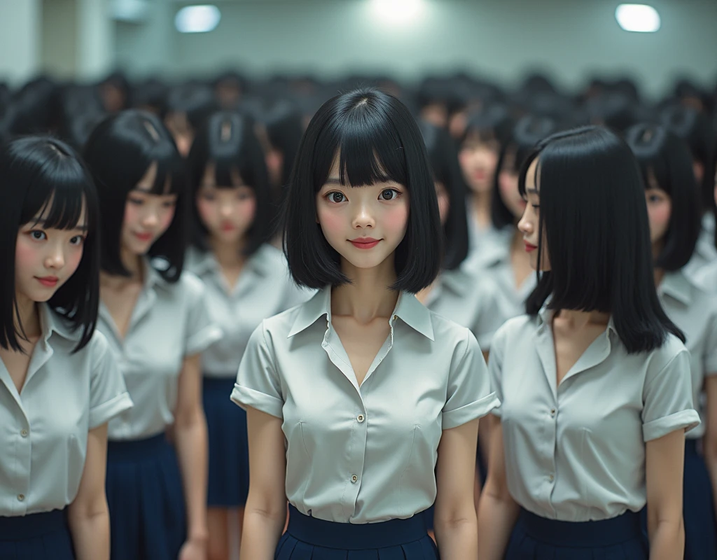 (((((Japanese Clone-girls=Myself))))), (((Super Best masterpiece Clone-girls Raw Photography Art))), (((16K, Highest quality, Ultra-high resolution, RAW Photos))), (((It&#39;s so unrealistic., With unparalleled depiction, With an unfathomable sight, An unprecedented and shocking worldview, Clone-girls: In a world of mass reproduction, Ultra-realistic))), (((Japanese Girls, ueto-aya, 26yo, Small face, Thick black hair, Short Hair, Dark Eyes, Mature face, Cute Smile, Smiling face, A gentle gaze, (((Very happy laughter)))))), (((Very beautiful detailed girls, Accurate body structure, Accurate body movements, Very detailed body, (((Super big breasts, Large bulge of ample breasts)))))), (((Summer office casual wear, White short-sleeved shirt, I can see the cleavage, Emphasise the fullness of your breasts, Dark blue mini skirt))), ((((((((Very detailed, Myself cloning, Depiction of splitting oneself, 1Myself girl→1,000,000,000,000,000,000,000,000,000,000Myself cloning girls)))))))), (((((((Myself clone-girlsから, Myself keeps multiplying, (Very detailed and intricate, To the exact, Flawless, (((In the same female body,With the same face, With the same hairstyle, In the same clothes, At the same height, 同じSuper big breastsである))), In a detailed depiction), 1,000,000,000,000,000,000,000,000,000,000 people))))))), (((((Myself girls only))))), (((((1,000,000,000,000,000,000,000,000,000,000Myself girls))))), (((Very detailed, Extremely crowded, Body-to-body contact with no gaps))), (Bright and soft lighting), (((((Clear and accurate perspective depiction, super wide view, Ultra-wide field of view, Focus on the average value of the image))))), (((((Very detailed depiction, Multiple or more Myselves, Physical contact, Pleasant conversation, Holding hands, Hug, walk))))), If you join a crowd of more than 100 people, you will be stuck in a super crowded place and unable to move., Myself clone-girls&#39; clone proliferation continues々And so it continues, filling the horizon