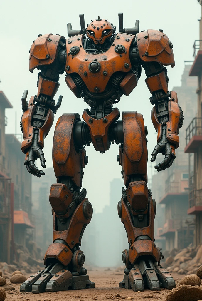 Worn and rusty steampunk mecha mexican pacific rim concept art