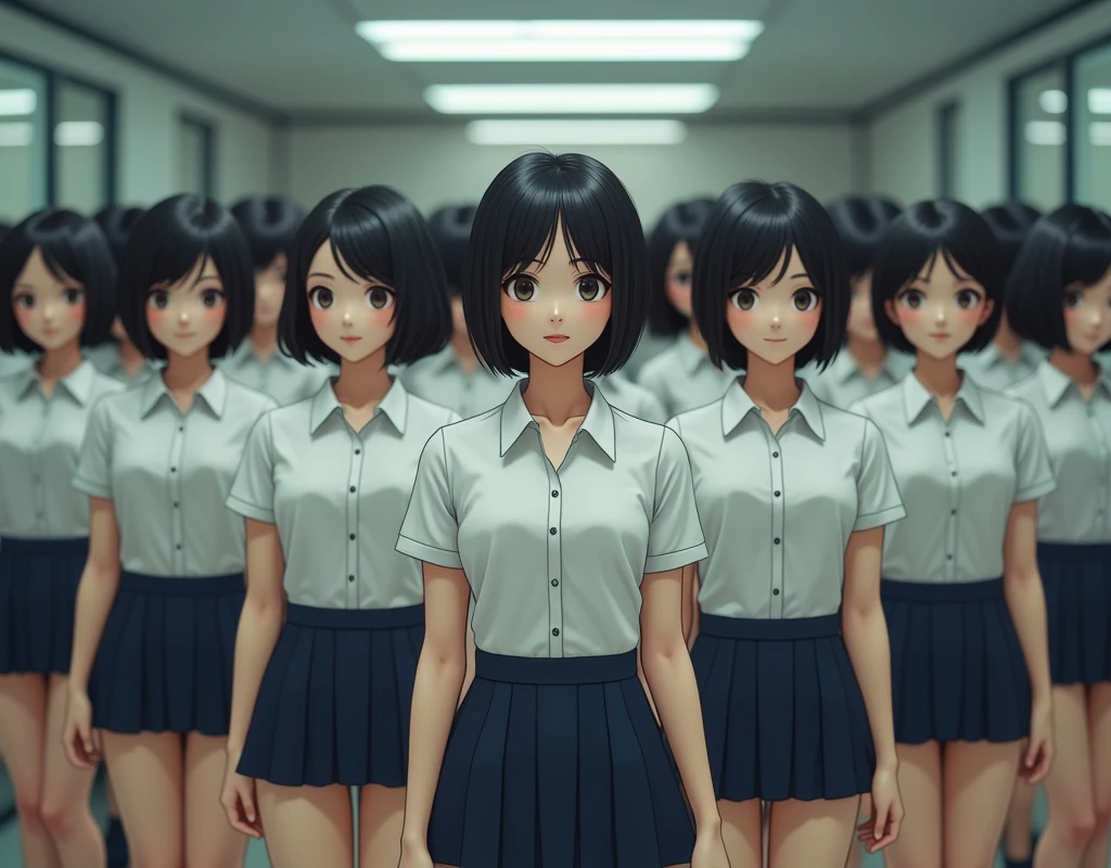 (((((Japanese Clone-girls=Myself))))), (((Super Best masterpiece Clone-girls Raw Photography Art))), (((16K, Highest quality, Ultra-high resolution, RAW Photos))), (((It&#39;s so unrealistic., With unparalleled depiction, With an unfathomable sight, An unprecedented and shocking worldview, Clone-girls: In a world of mass reproduction, Ultra-realistic))), (((Japanese Girls, ueto-aya, 26yo, Small face, Thick black hair, Short Hair, Dark Eyes, Mature face, Cute Smile, Smiling face, A gentle gaze, (((Very happy laughter)))))), (((Very beautiful detailed girls, Accurate body structure, Accurate body movements, Very detailed body, (((Super big breasts, Large bulge of ample breasts)))))), (((Summer office casual wear, White short-sleeved shirt, I can see the cleavage, Emphasise the fullness of your breasts, Dark blue mini skirt))), ((((((((Very detailed, Myself cloning, Depiction of splitting oneself, 1Myself girl→1,000,000,000,000,000,000,000,000,000,000Myself cloning girls)))))))), (((((((Myself clone-girlsから, Myself keeps multiplying, (Very detailed and intricate, To the exact, Flawless, (((In the same female body,With the same face, With the same hairstyle, In the same clothes, At the same height, 同じSuper big breastsである))), In a detailed depiction), 1,000,000,000,000,000,000,000,000,000,000 people))))))), (((((Myself girls only))))), (((((1,000,000,000,000,000,000,000,000,000,000Myself girls))))), (((Very detailed, Extremely crowded, Body-to-body contact with no gaps))), (Bright and soft lighting), (((((Clear and accurate perspective depiction, super wide view, Ultra-wide field of view, Focus on the average value of the image))))), (((((Very detailed depiction, Multiple or more Myselves, Physical contact, Pleasant conversation, Holding hands, Hug, walk))))), If you join a crowd of more than 100 people, you will be stuck in a super crowded place and unable to move., Myself clone-girls&#39; clone proliferation continues々And so it continues, filling the horizon