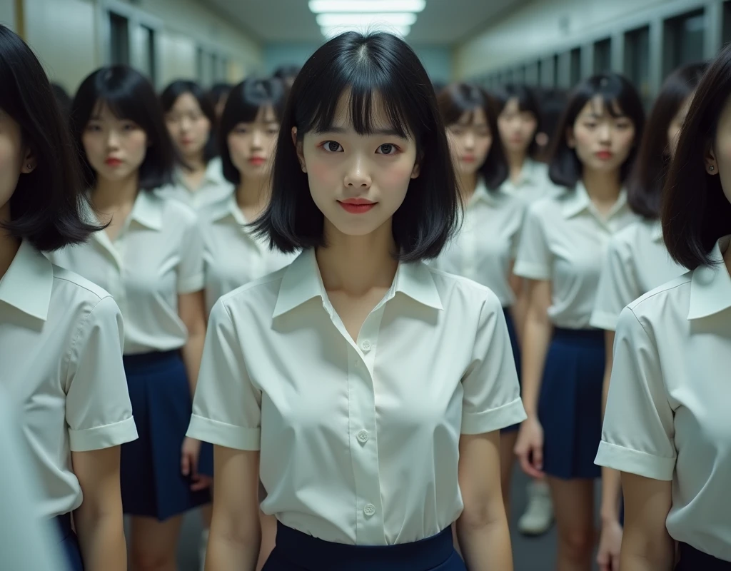 (((((Japanese Clone-girls=Myself))))), (((Super Best masterpiece Clone-girls Raw Photography Art))), (((16K, Highest quality, Ultra-high resolution, RAW Photos))), (((It's so unrealistic., With unparalleled depiction, With an unfathomable sight, An unprecedented and shocking worldview, Clone-girls: In a world of mass reproduction, Ultra-realistic))), (((Japanese Girls, ueto-aya, 26yo, Small face, Thick black hair, Short Hair, Dark Eyes, Mature face, Cute Smile, Smiling face, A gentle gaze, (((Very happy laughter)))))), (((Very beautiful detailed girls, Accurate body structure, Accurate body movements, Very detailed body, (((Super big breasts, Large bulge of ample breasts)))))), (((Summer office casual wear, White short-sleeved shirt, I can see the cleavage, Emphasise the fullness of your breasts, Dark blue mini skirt))), ((((((((Very detailed, Myself cloning, Depiction of splitting oneself, 1Myself girl→1,000,000,000,000,000,000,000,000,000,000Myself cloning girls)))))))), (((((((Myself clone-girlsから, Myself keeps multiplying, (Very detailed and intricate, To the exact, Flawless, (((In the same female body,With the same face, With the same hairstyle, In the same clothes, At the same height, 同じSuper big breastsである))), In a detailed depiction), 1,000,000,000,000,000,000,000,000,000,000 people))))))), (((((Myself girls only))))), (((((1,000,000,000,000,000,000,000,000,000,000Myself girls))))), (((Very detailed, Extremely crowded, Body-to-body contact with no gaps))), (Bright and soft lighting), (((((Clear and accurate perspective depiction, super wide view, Ultra-wide field of view, Focus on the average value of the image))))), (((((Very detailed depiction, Multiple or more Myselves, Physical contact, Pleasant conversation, Holding hands, Hug, walk))))), If you join a crowd of more than 100 people, you will be stuck in a super crowded place and unable to move., Myself clone-girls' clone proliferation continues々And so it continues, filling the horizon