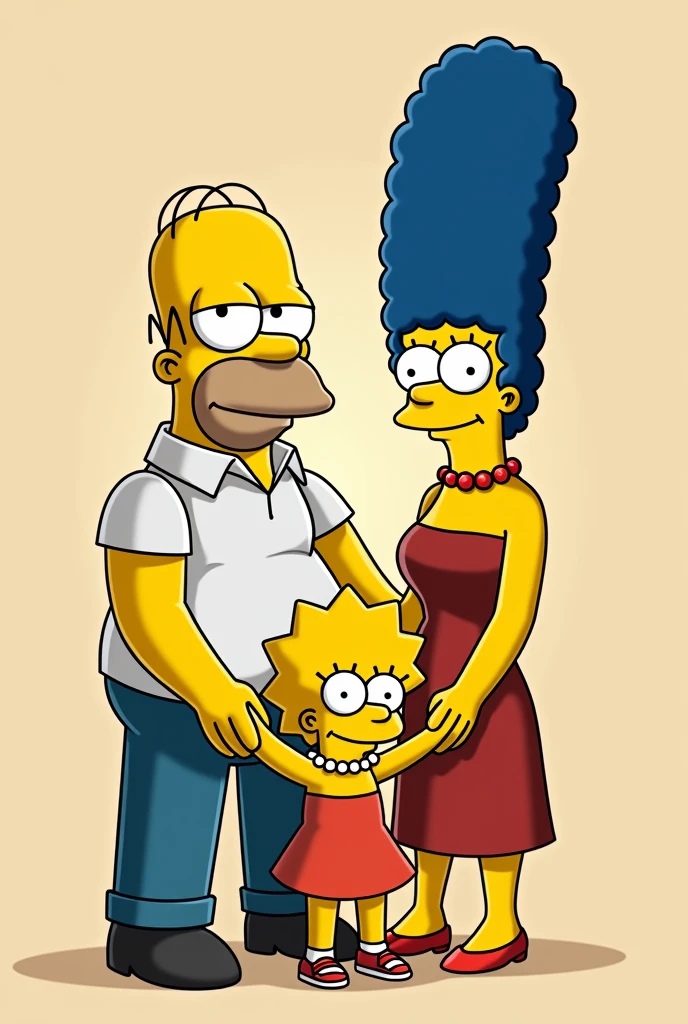 Papa's family, mom and daughter baby like the simpsons