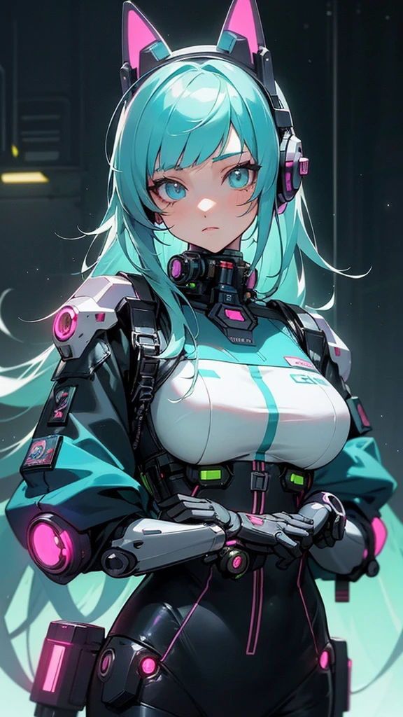 anime girl in futuristic outfit with cat ears and headphones, cute cyborg girl, digital cyberpunk anime art, cyberpunk anime girl mech, female cyberpunk anime girl, cyberpunk anime girl, beutiful girl cyborg, perfect android girl, anime cyberpunk art, portrait anime space cadet girl, dreamy cyberpunk girl, digital cyberpunk - anime art, girl in mecha cyber armor, cyberpunk beautiful girl