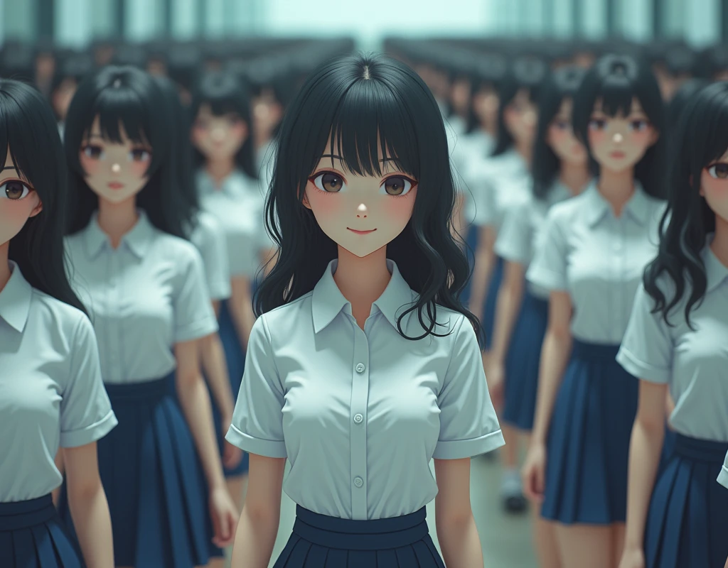 (((((Japanese Clone-girls=Myself))))), (((Super Best masterpiece Clone-girls Raw Photography Art))), (((16K, Highest quality, Ultra-high resolution, RAW Photos))), (((It&#39;s so unrealistic., With unparalleled depiction, With an unfathomable sight, An unprecedented and shocking worldview, Clone-girls: In a world of mass reproduction, Ultra-realistic))), (((Japanese Girls, ueto-aya, 26yo, Small face, Thick black hair, Short Hair, Dark Eyes, Mature face, Cute Smile, Smiling face, A gentle gaze, (((Very happy laughter)))))), (((Very beautiful detailed girls, Accurate body structure, Accurate body movements, Very detailed body, (((Super big breasts, Large bulge of ample breasts)))))), (((Summer office casual wear, White short-sleeved shirt, I can see the cleavage, Emphasise the fullness of your breasts, Dark blue mini skirt))), ((((((((Very detailed, Myself cloning, Depiction of splitting oneself, 1Myself girl→1,000,000,000,000,000,000,000,000,000,000Myself cloning girls)))))))), (((((((Myself clone-girlsから, Myself keeps multiplying, (Very detailed and intricate, To the exact, Flawless, (((In the same female body,With the same face, With the same hairstyle, In the same clothes, At the same height, 同じSuper big breastsである))), In a detailed depiction), 1,000,000,000,000,000,000,000,000,000,000 people))))))), (((((Myself girls only))))), (((((1,000,000,000,000,000,000,000,000,000,000Myself girls))))), (((Very detailed, Extremely crowded, Body-to-body contact with no gaps))), (Bright and soft lighting), (((((Clear and accurate perspective depiction, super wide view, Ultra-wide field of view, Focus on the average value of the image))))), (((((Very detailed depiction, Multiple or more Myselves, Physical contact, Pleasant conversation, Holding hands, Hug, walk))))), If you join a crowd of more than 100 people on the road, you will be stuck in a super crowded place and unable to move., Myself clone-girls&#39; clone proliferation continues々And so it continues, filling the horizon