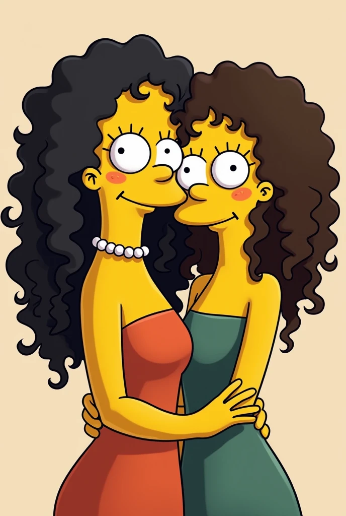 Papa's family, mother and daughter baby curly like the simpsons