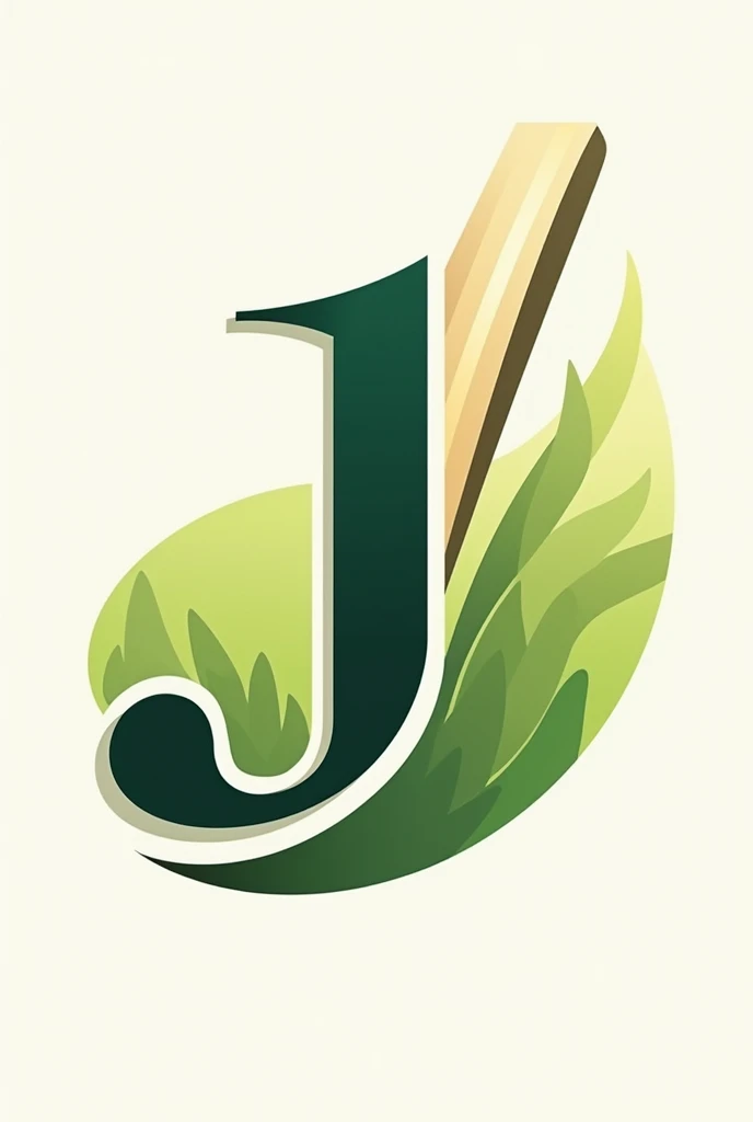 vector Logo from letter J using cricket field wrapped  