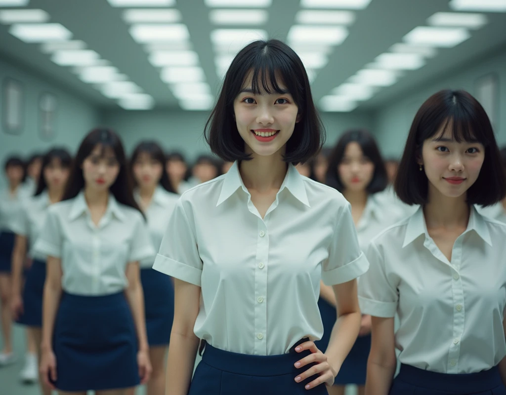 (((((Japanese Clone-girls=Myself))))), (((Super Best masterpiece Clone-girls Raw Photography Art))), (((16K, Highest quality, Ultra-high resolution, RAW Photos))), (((It&#39;s so unrealistic., With unparalleled depiction, With an unfathomable sight, An unprecedented and shocking worldview, Clone-girls: In a world of mass reproduction, Ultra-realistic))), (((Japanese Girls, ueto-aya, 26yo, Small face, Thick black hair, Short Hair, Dark Eyes, Mature face, Cute Smile, Smiling face, A gentle gaze, (((Very happy laughter)))))), (((Very beautiful detailed girls, Accurate body structure, Accurate body movements, Very detailed body, (((Super big breasts, Large bulge of ample breasts)))))), (((Summer office casual wear, White short-sleeved shirt, I can see the cleavage, Emphasise the fullness of your breasts, Dark blue mini skirt))), ((((((((Very detailed, Myself cloning, Depiction of splitting oneself, 1Myself girl→1,000,000,000,000,000,000,000,000,000,000Myself cloning girls)))))))), (((((((Myself clone-girlsから, Myself keeps multiplying, (Very detailed and intricate, To the exact, Flawless, (((In the same female body,With the same face, With the same hairstyle, In the same clothes, At the same height, 同じSuper big breastsである))), In a detailed depiction), 1,000,000,000,000,000,000,000,000,000,000 people))))))), (((((Myself girls only))))), (((((1,000,000,000,000,000,000,000,000,000,000Myself girls))))), (((Very detailed, Extremely crowded, Body-to-body contact with no gaps))), (Bright and soft lighting), (((((Clear and accurate perspective depiction, super wide view, Ultra-wide field of view, Focus on the average value of the image))))), (((((Very detailed depiction, Multiple or more Myselves, Physical contact, Pleasant conversation, Holding hands, Hug, walk))))), If you join a crowd of more than 100 people on the road, you will be stuck in a super crowded place and unable to move., Myself clone-girls&#39; clone proliferation continues々And so it continues, filling the horizon