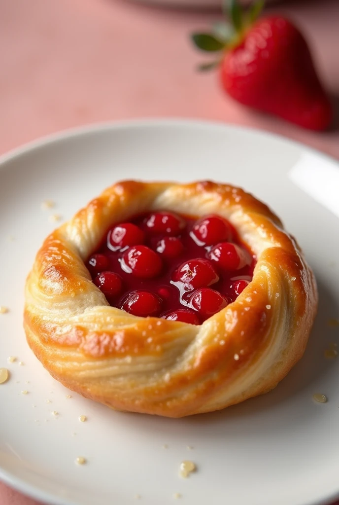 pastry with strawberry filling