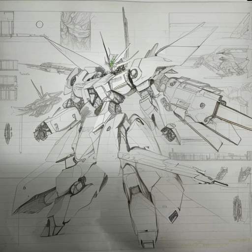 Sketch of a robot with a large body and many parts, Vitruvius' Mecha, Mecha Wings, A mix of anime robots and organic matter, Fusion Mecha Parts, Gundam is shaped like a windmill, japanese mecha, Mechanical style, Giant anime mecha, Large mecha robot in anime, mecha robot details, Mecha style Greek god, Mechanical Body