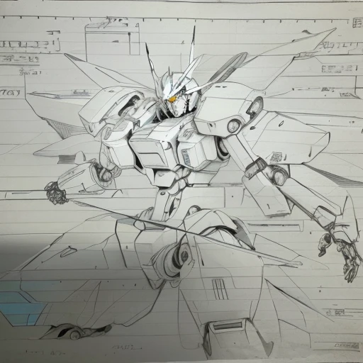 Sketch of a robot with a large body and many parts, Vitruvius' Mecha, Mecha Wings, A mix of anime robots and organic matter, Fusion Mecha Parts, Gundam is shaped like a windmill, japanese mecha, Mechanical style, Giant anime mecha, Large mecha robot in anime, mecha robot details, Mecha style Greek god, Mechanical Body