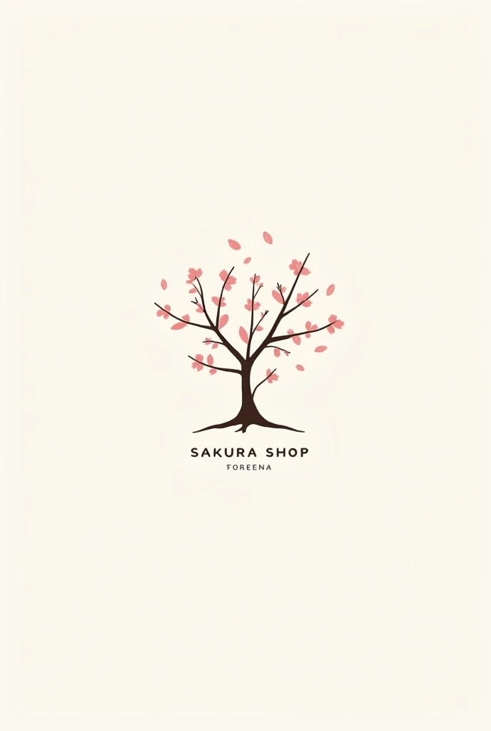 Logo for Japanese culture store, call "SAKURA SHOP" in the Japanese style and using a Japanese cherry tree as the main base, that it is simple and pleasing to the eye 