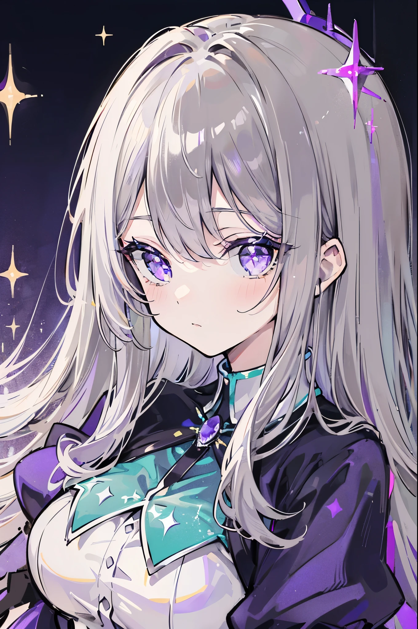 (((purple, Silver, Sparkle)), Fairy), Limited color palette, Crisp contrast, Incredible aesthetics, Highest quality, A wonderful work of art