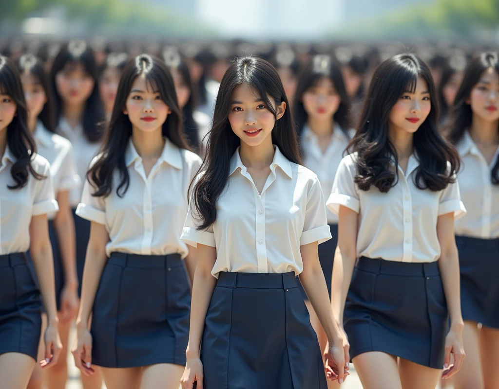 (((((Japanese Clone-girls=Myself))))), (((Super Best masterpiece Clone-girls Raw Photography Art))), (((16K, Highest quality, Ultra-high resolution, RAW Photos))), (((It&#39;s so unrealistic., With unparalleled depiction, With an unfathomable sight, An unprecedented and shocking worldview, Clone-girls: In a world of mass reproduction, Ultra-realistic))), (((Japanese Girls, ueto-aya, 26yo, Small face, Thick black hair, Short Hair, Dark Eyes, Mature face, Cute Smile, Smiling face, A gentle gaze, (((Very happy laughter)))))), (((Very beautiful detailed girls, Accurate body structure, Accurate body movements, Very detailed body, (((Super big breasts, Large bulge of ample breasts)))))), (((Summer office casual wear, White short-sleeved shirt, I can see the cleavage, Emphasise the fullness of your breasts, Dark blue mini skirt))), ((((((((Very detailed, Myself cloning, Depiction of splitting oneself, 1Myself girl→1,000,000,000,000,000,000,000,000,000,000Myself cloning girls)))))))), (((((((Myself clone-girlsから, Myself keeps multiplying, (Very detailed and intricate, To the exact, Flawless, (((In the same female body,With the same face, With the same hairstyle, In the same clothes, At the same height, 同じSuper big breastsである))), In a detailed depiction), 1,000,000,000,000,000,000,000,000,000,000 people))))))), (((((Myself girls only))))), (((((1,000,000,000,000,000,000,000,000,000,000Myself girls))))), (((((Very detailed depiction, Multiple or more Myselves, Physical contact, Pleasant conversation, Holding hands, Hug, walk))))), (((Very detailed, Extremely crowded, Body-to-body contact with no gaps))), (Bright and soft lighting), (((((Clear and accurate perspective depiction, super wide view, Ultra-wide field of view, Focus on the average value of the image))))), A crowd of Myself filling up the horizon