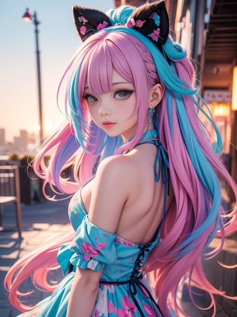 Anime girl with colorful hair and colorful dress, rossdraws pastel vivid, rossdraws cartoon vibrant, Anime Style 4k, Beautiful Anime肖像画, art germ colorful!!!, ! Dream Art Germ, Beautiful Anime, Anime style digital art, anime art wallpaper 4k, anime art wallpaper 4k, Digital anime art, Highly detailed art gems
