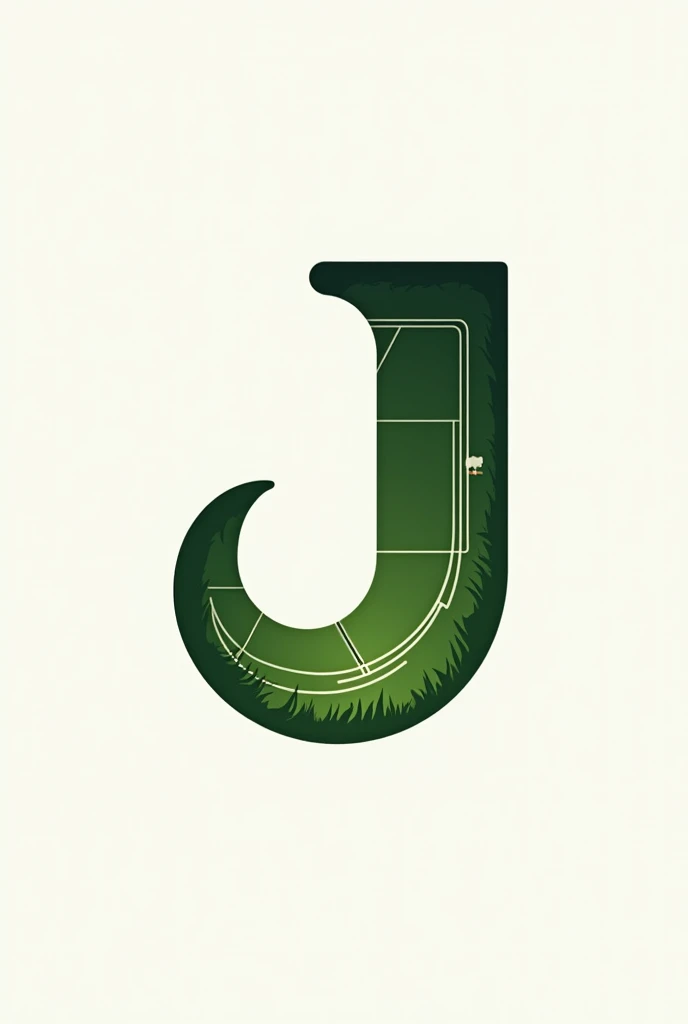 vector Logo from letter J using cricket field wrapped  inside