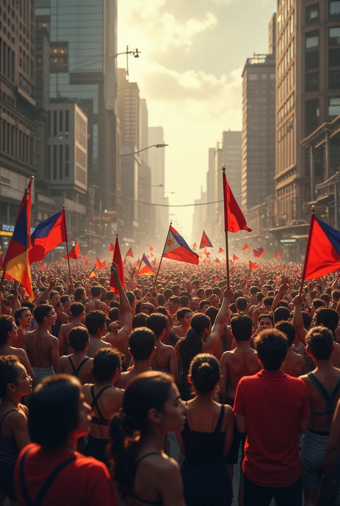 protesters in people power revolution