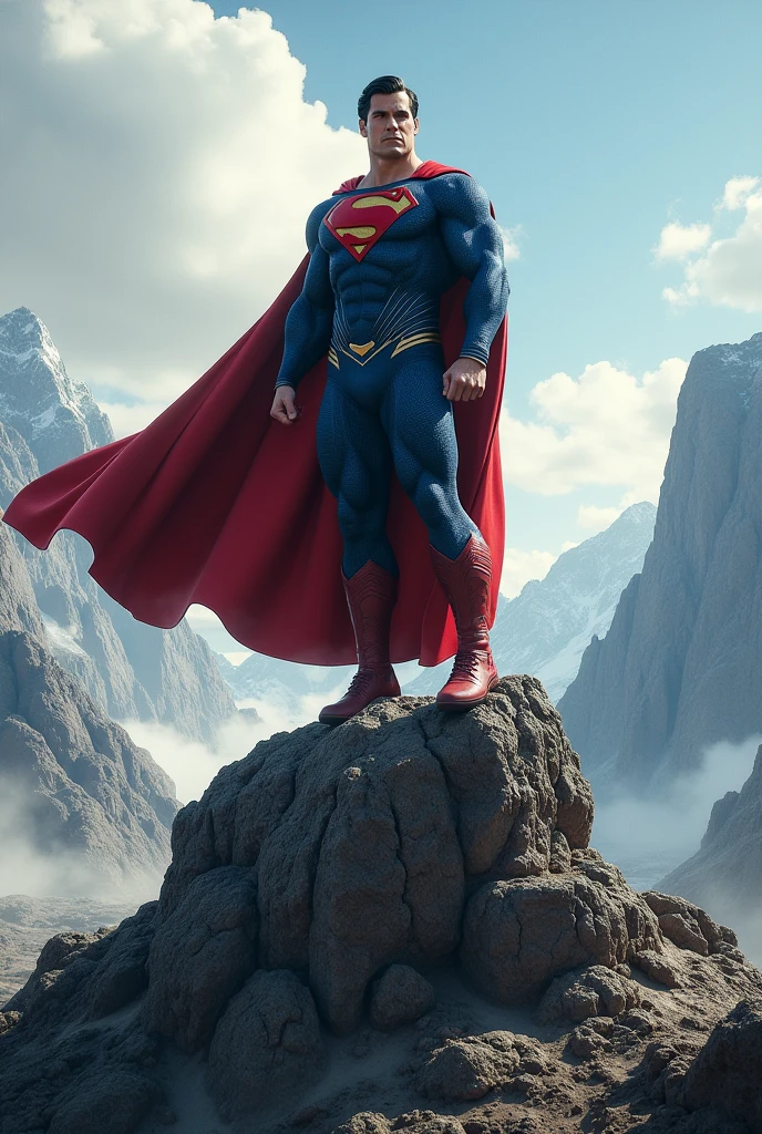 Superman on a rock