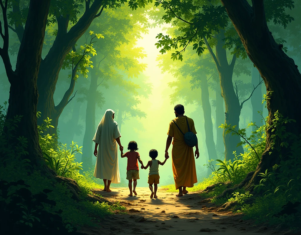 Due to severe famine and drought, Rajasthani parents took their five-year-old child to the forest.it was a green forest