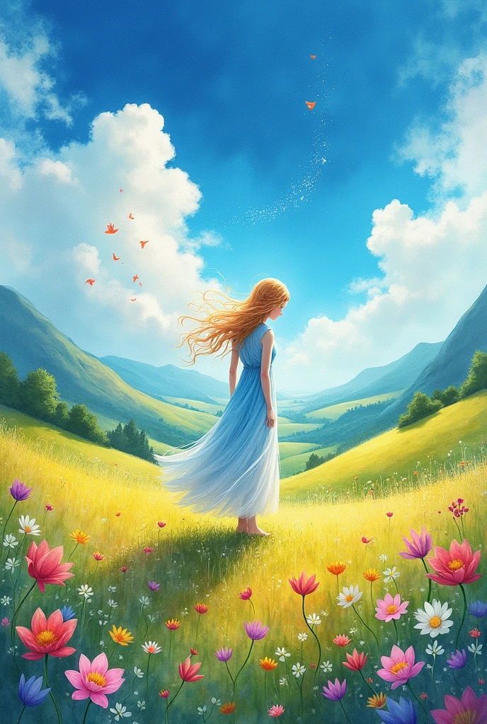 make the drawing vividly colored with watercolor, 4k