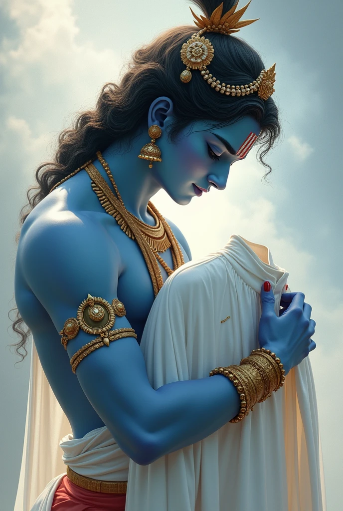 Krishna god hugs a white jersey in Krishna 