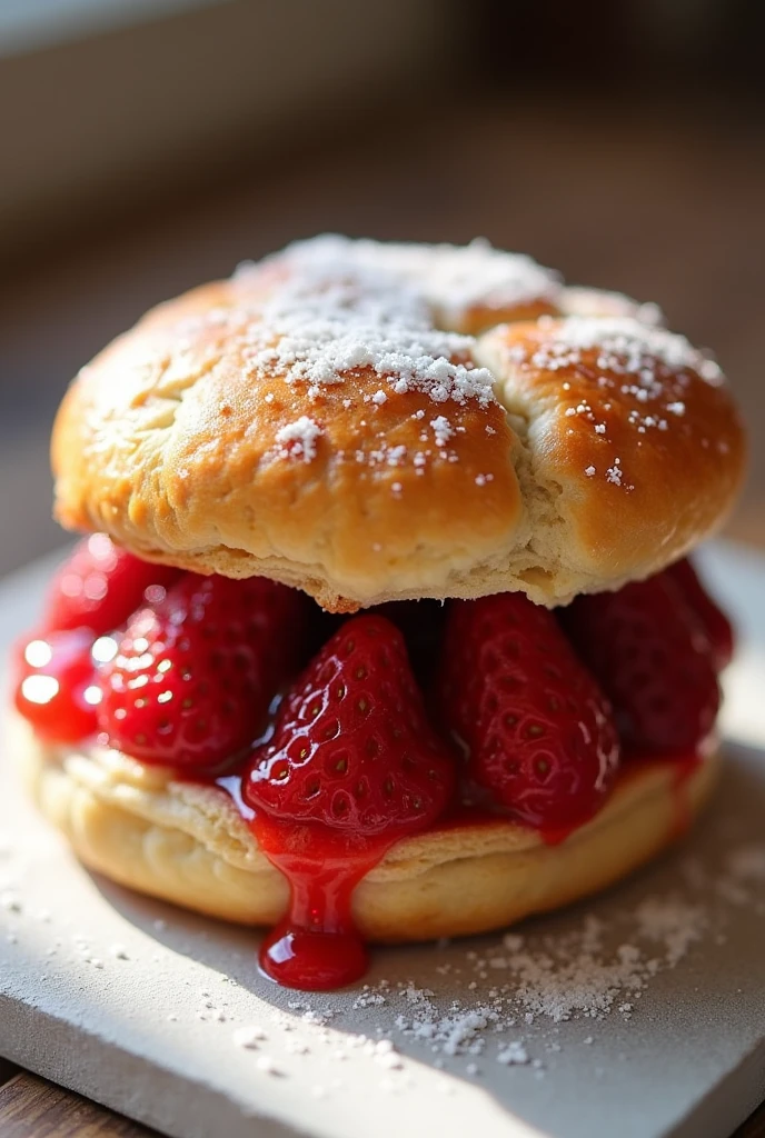 2 layer pastry with strawberry fillings (no plate)