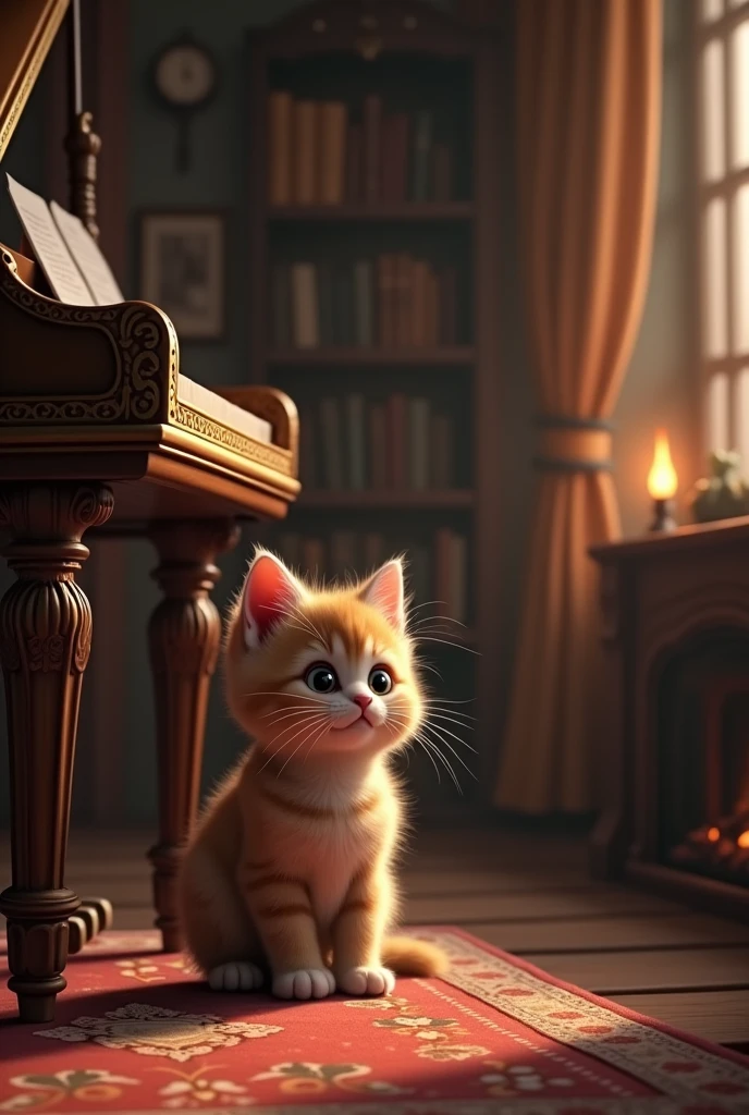 Whiskers (a kitten) thought hard and finally answered, "A piano!" The owl nodded approvingly