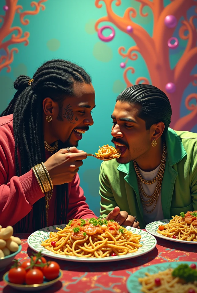 Imagine Travis Scott eating green chilaquiles with Peso Pluma