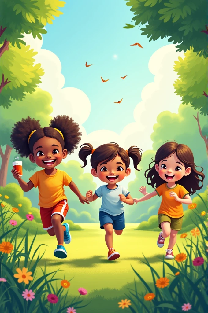 Drawing a creative and motivational drawing on theme healthy habits for happy kids showing balanced diet and healthy hygiene.