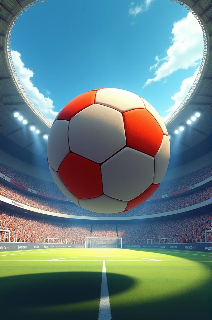 Drawing of a handball in the middle of an arena 