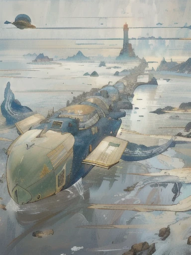 Fantasy,8k,Extremely detailed, masterpiece,High resolution,Highest quality,Increase the resolution,Cinema Lighting,Different space,6-dimensional world,Giant submarine,Ancient Undersea City,deep sea,Japan Trench,Dazzling Light,In the vast ocean,眼下にAncient Undersea Cityが広がる、vast composition,deep sea6000m