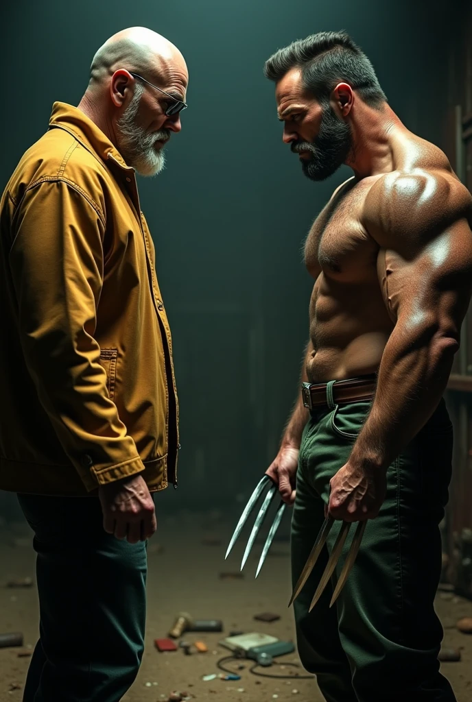 Walter White confronting The Wolverine.